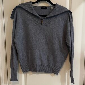Tahari Quarter Zip Sweater with Adjustable Collar